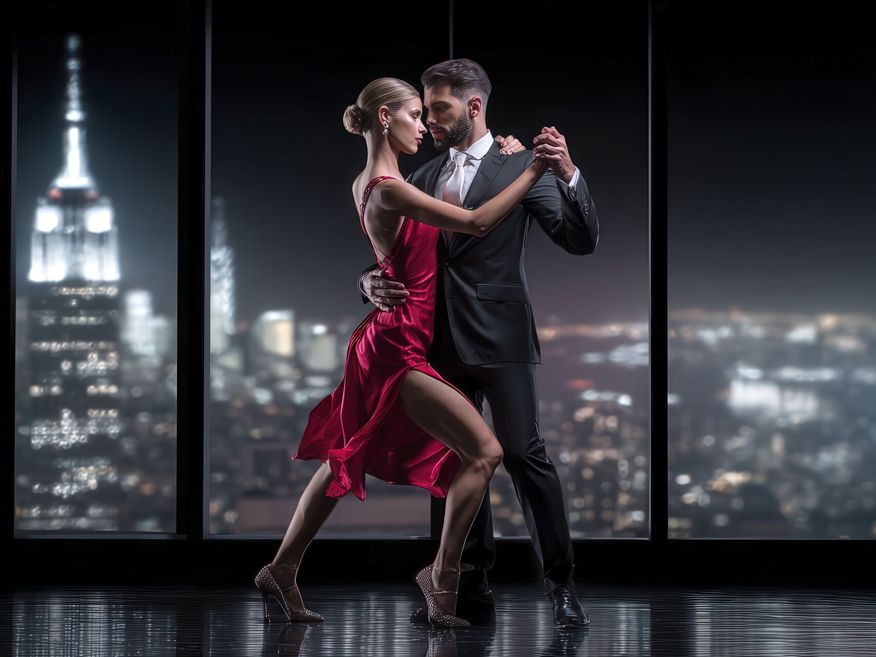 Coppia balla Salsa New York Style On2 su linea con posture eleganti e shines