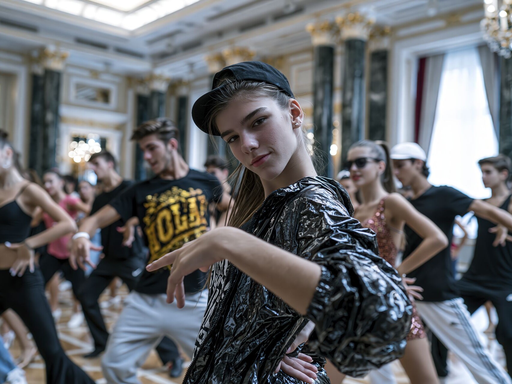 Gruppo di adolescenti durante una lezione di Latin Style Solo nella scuola di danza Vividanza